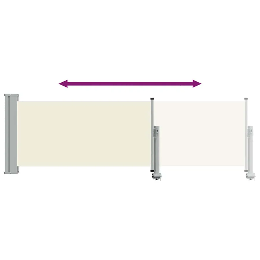 Auvent latéral rétractable de patio 80x300 cm Crème - 7
