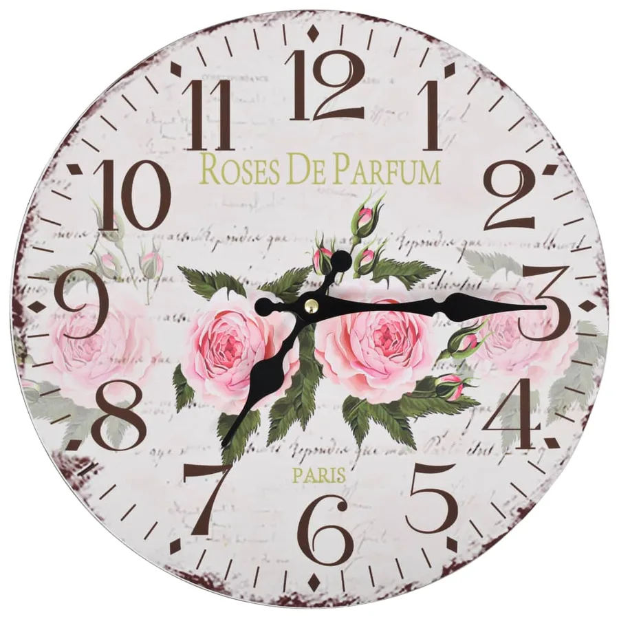 Horloge murale vintage Fleur 30 cm - 2