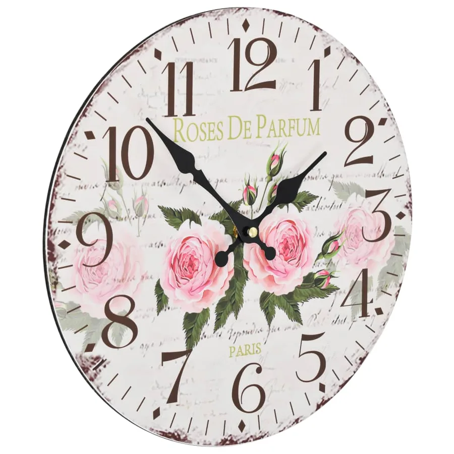 Horloge murale vintage Fleur 30 cm - 3