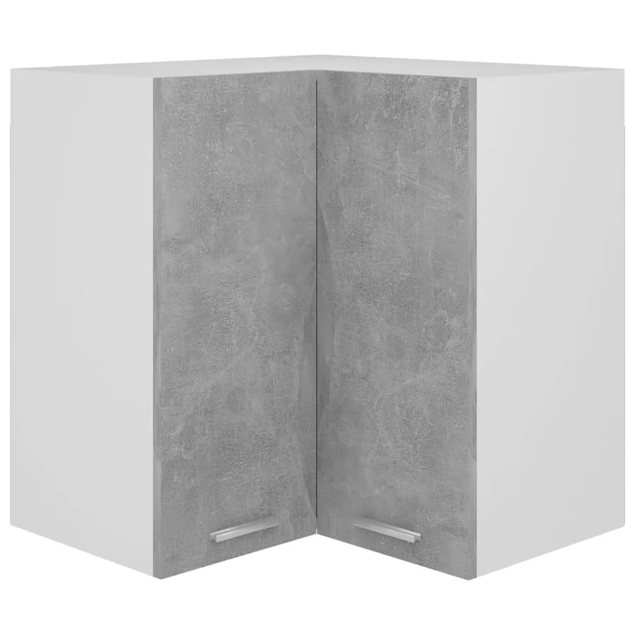 Armoire d'angle suspendue "Lyon" Gris béton 57 x 57 x 60 cm Bois d'ingénierie