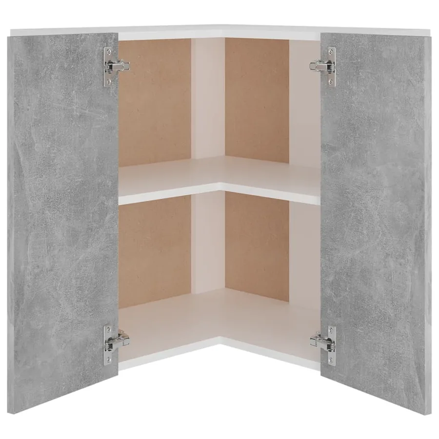 Armoire d'angle suspendue "Lyon" Gris béton 57 x 57 x 60 cm Bois d'ingénierie - 5