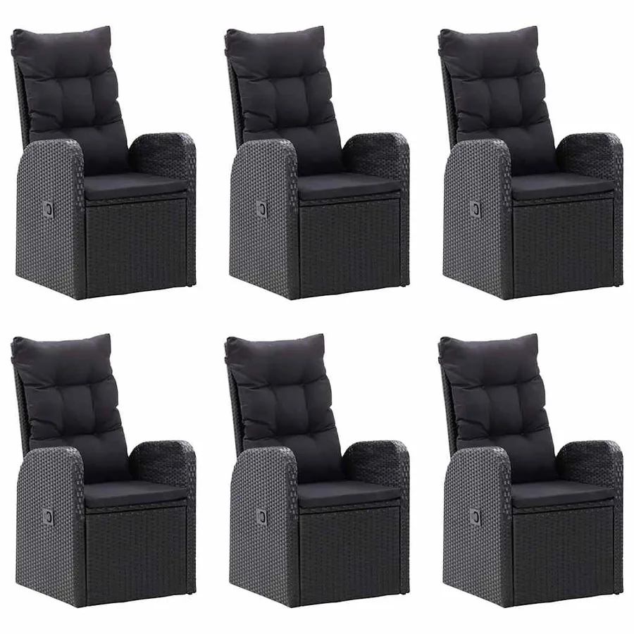 Ensemble à manger de jardin 7 pcs Noir - 5
