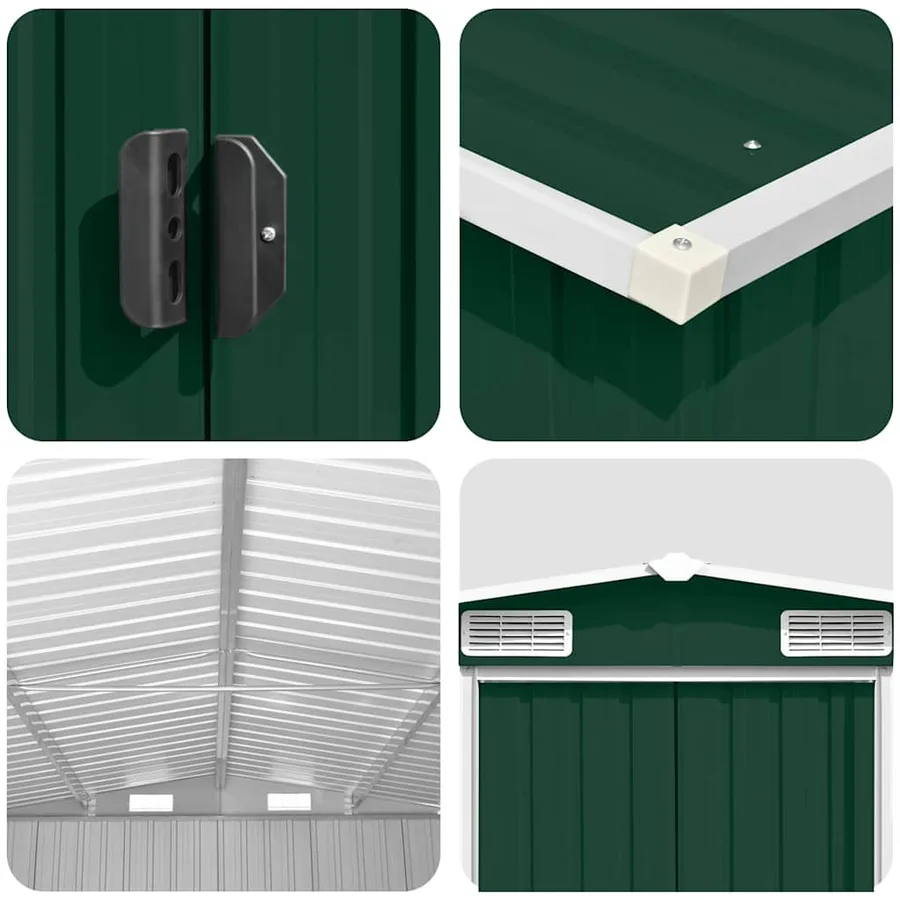 Abri de jardin 257x392x181 cm Métal Vert - 8