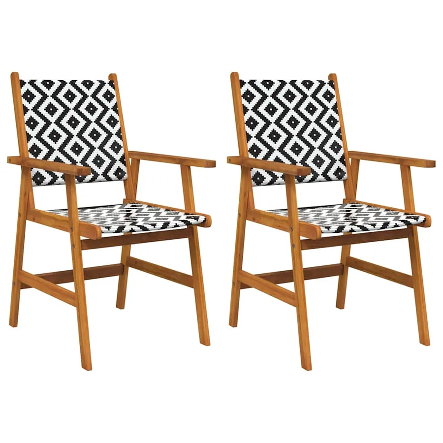Chaises de jardin lot de 2 Bois d'acacia solide - 2