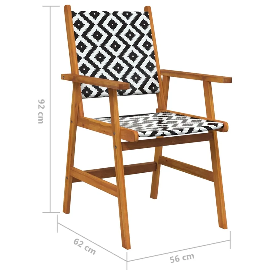 Chaises de jardin lot de 2 Bois d'acacia solide - 9