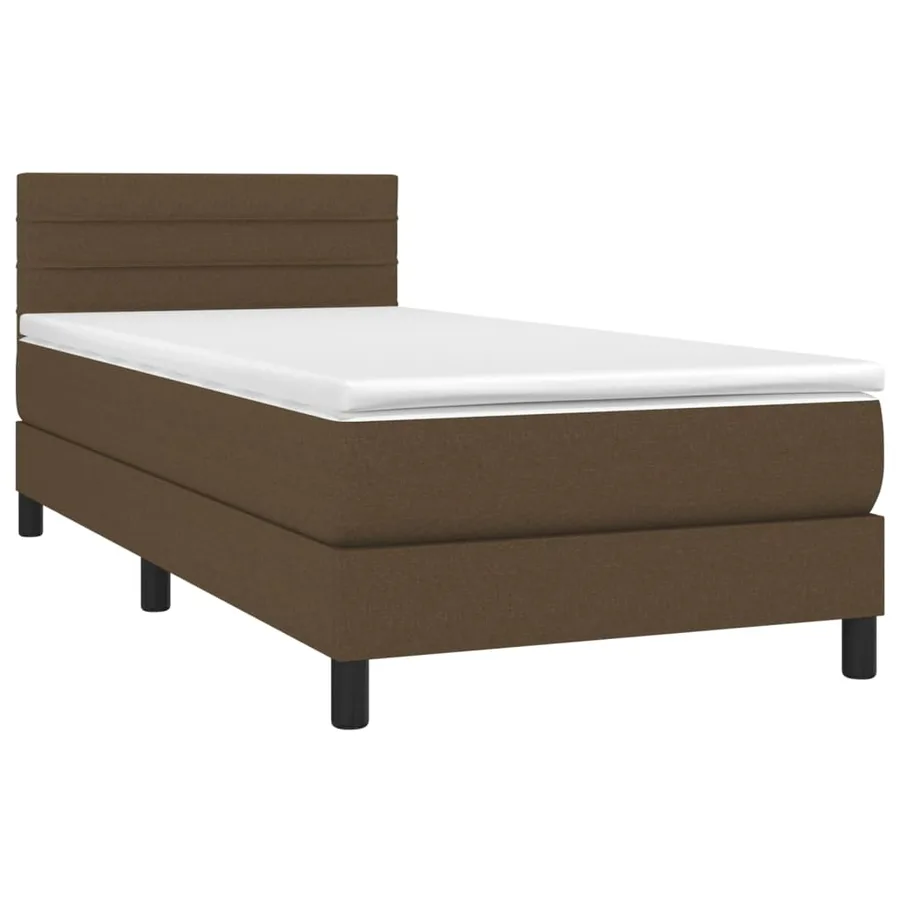 Sommier à lattes de lit avec matelas Marron foncé 100x200 cm - 3