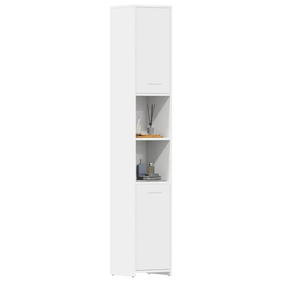 Armoire de salle de bain Blanc 30x30x183,5 cm Bois d'ingénierie - 4