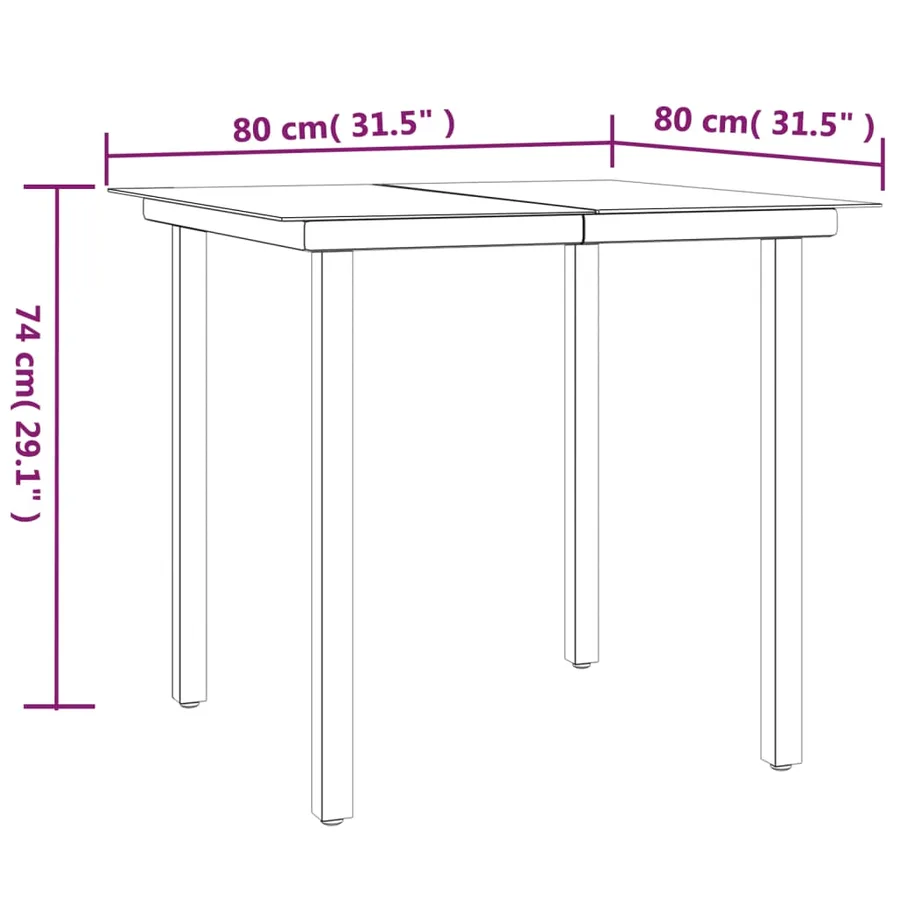 Ensemble à manger de jardin avec coussins 3 pcs Noir - 11