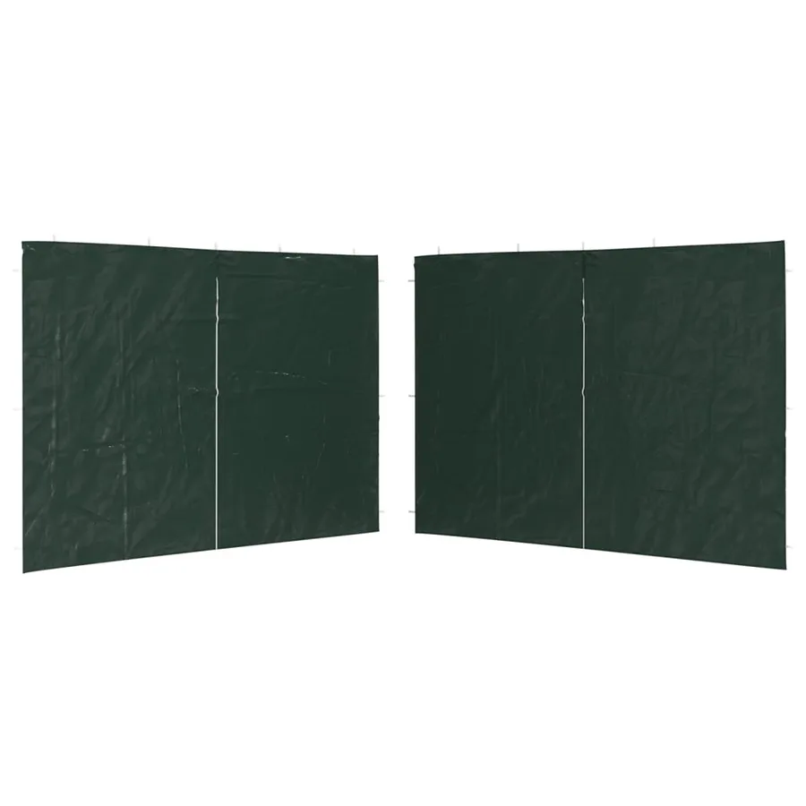 Paroi de tente réception 2 pcs avec fermeture éclair PE Vert - 2