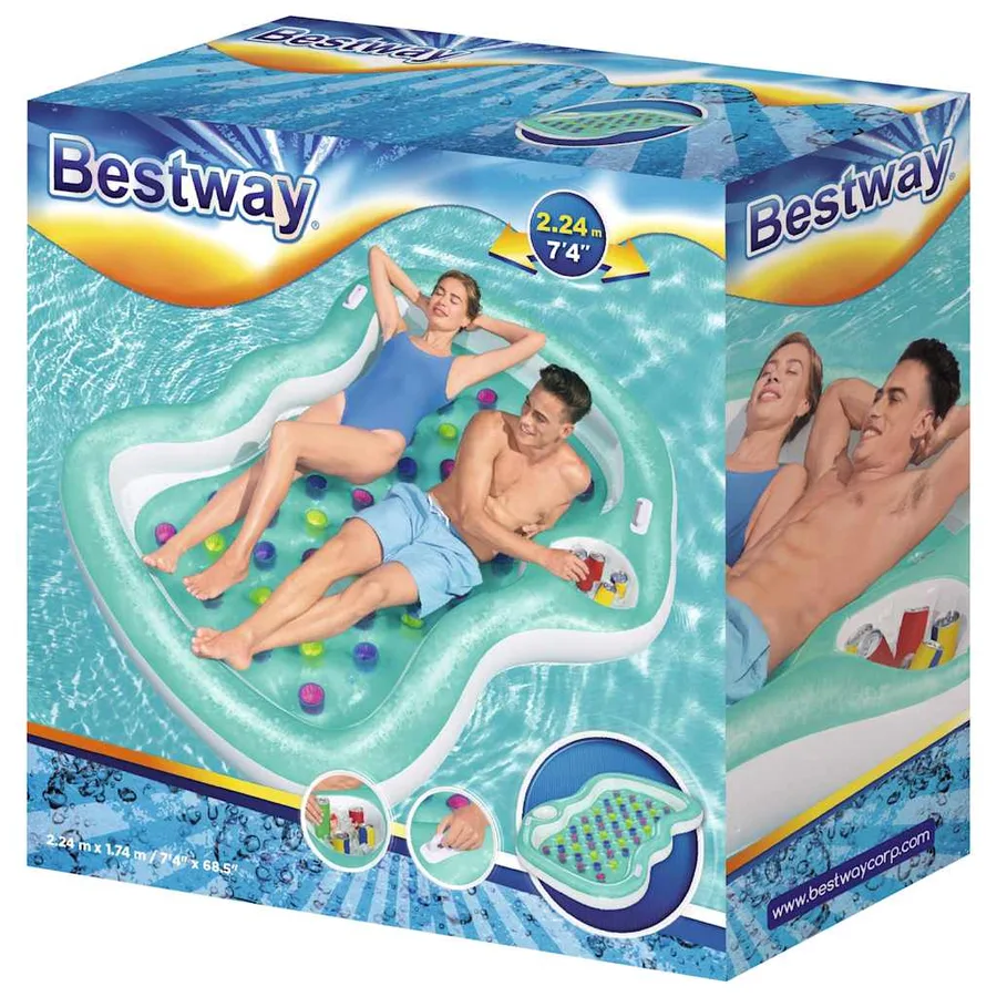Bestway Salon de piscine Double Designer 224x174 cm - 6