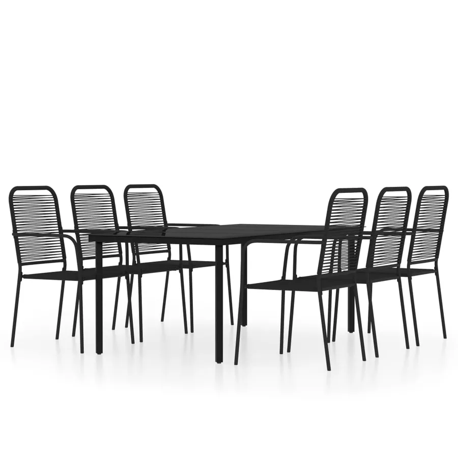 Ensemble à manger de jardin 7 pcs Noir - 2