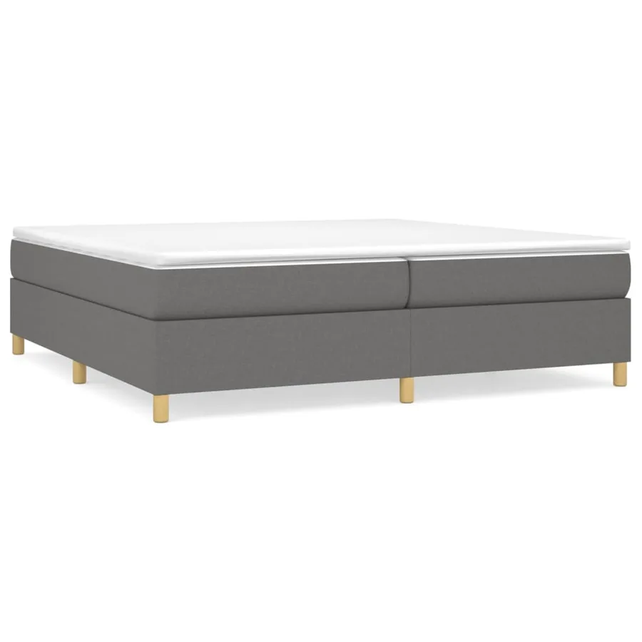 Sommier à lattes de lit avec matelas Gris foncé 200x200cm Tissu - 2