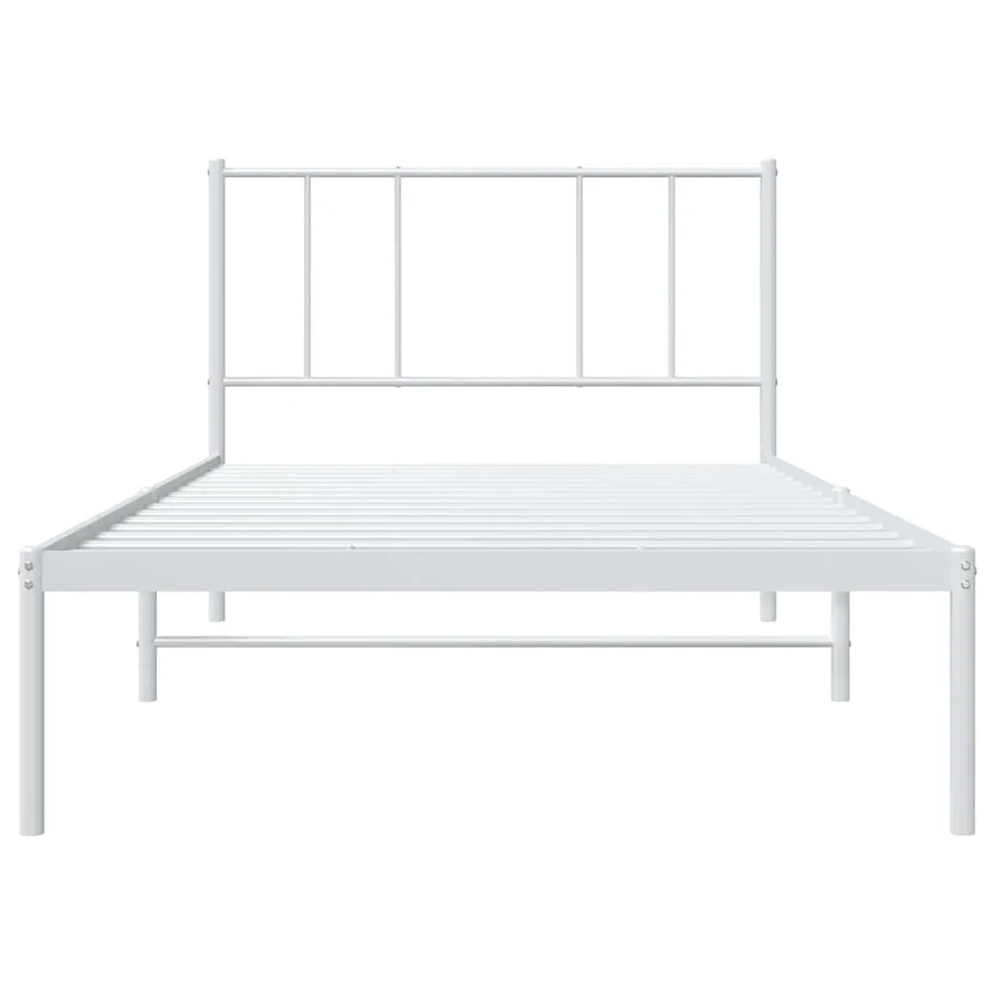 Cadre de lit métal sans matelas avec tête de lit blanc 80x200cm - 6