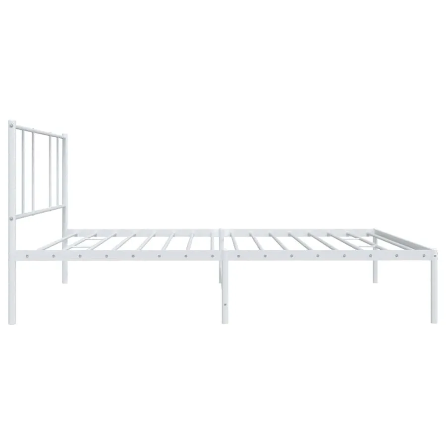Cadre de lit métal sans matelas avec tête de lit blanc 80x200cm - 7