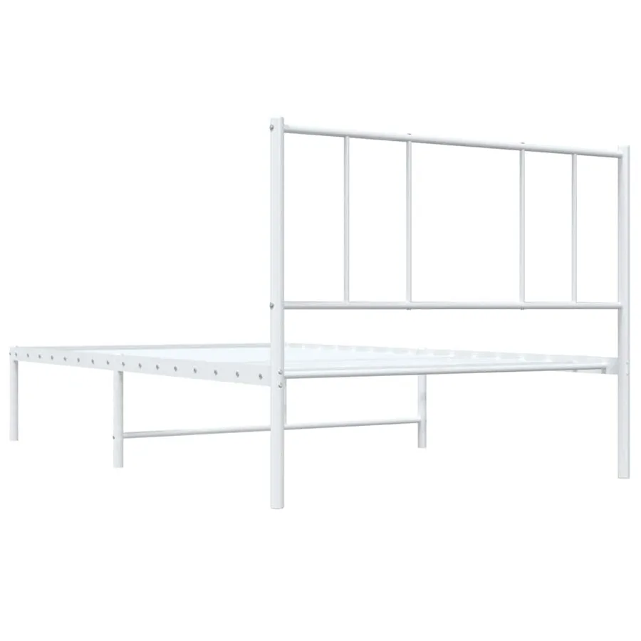 Cadre de lit métal sans matelas avec tête de lit blanc 80x200cm - 8