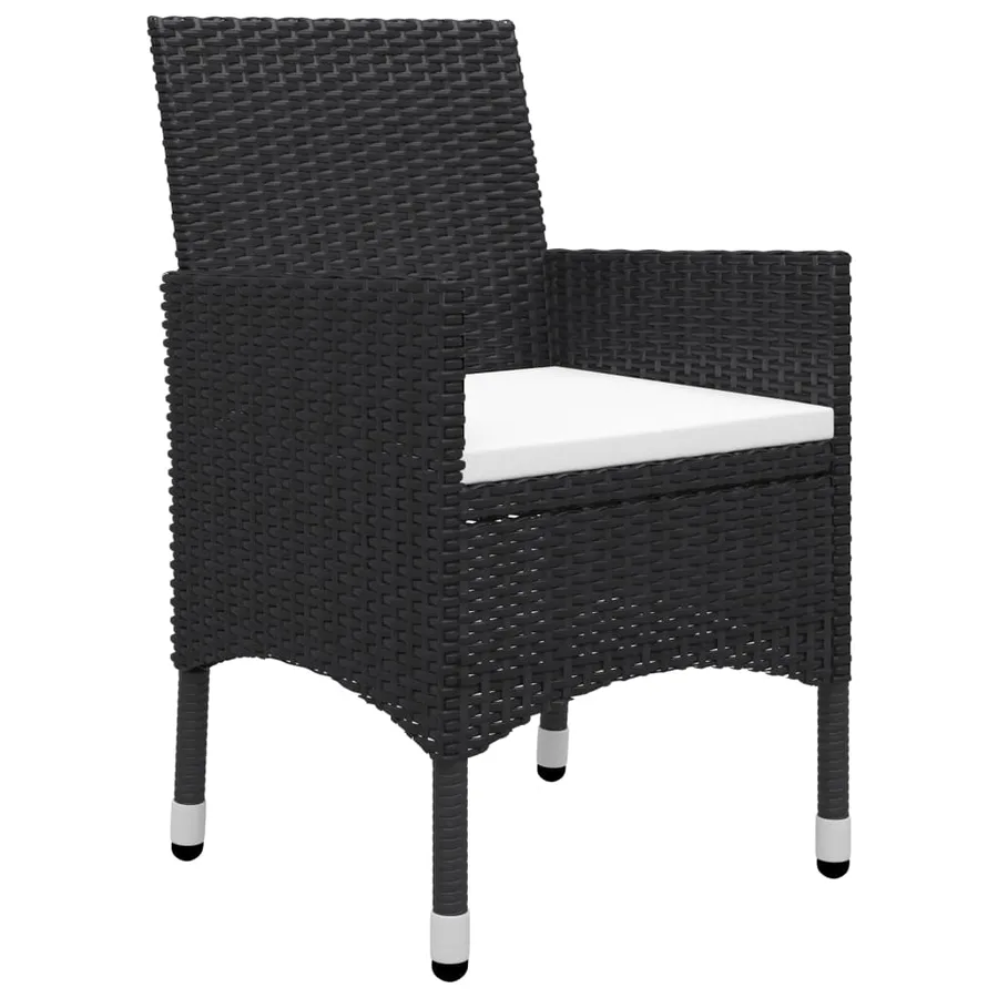 Ensemble à manger de jardin 3 pcs Noir - 6