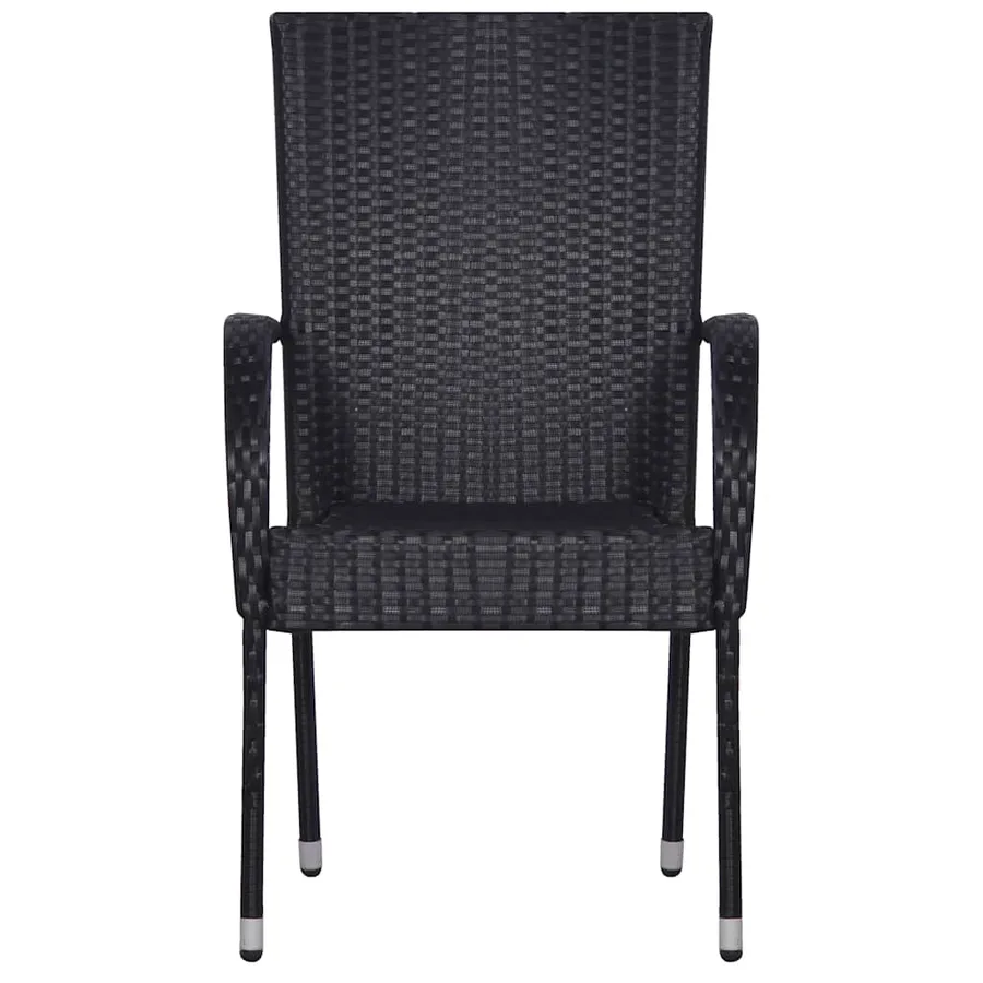 Ensemble à manger de jardin 9 pcs Noir - 4