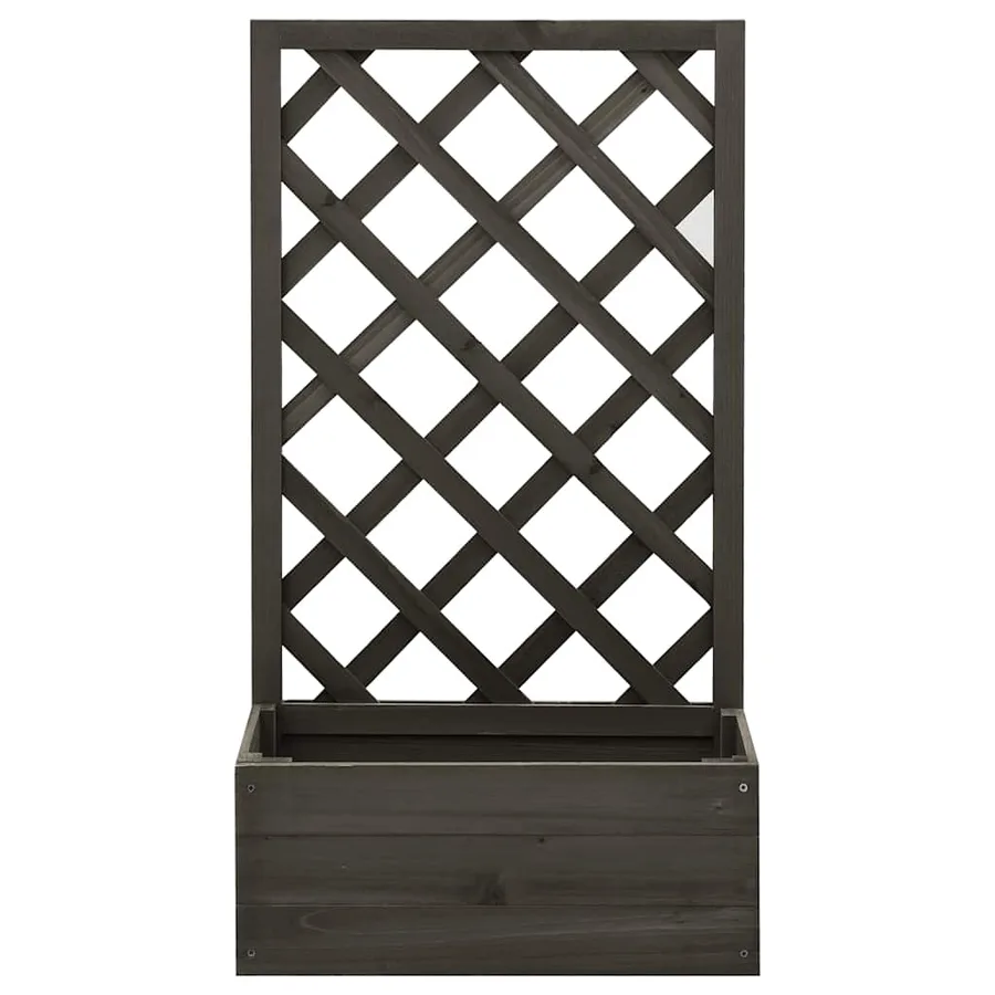 Jardinière à treillis de jardin Gris 50x25x90 cm Bois de sapin - 2