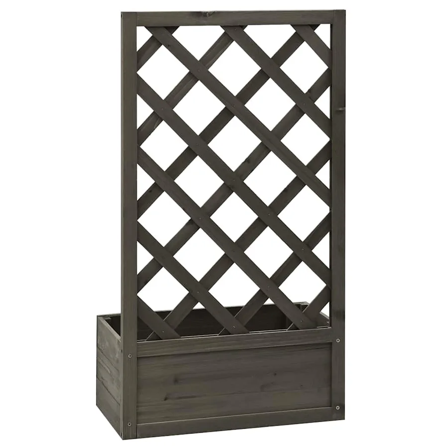 Jardinière à treillis de jardin Gris 50x25x90 cm Bois de sapin - 4