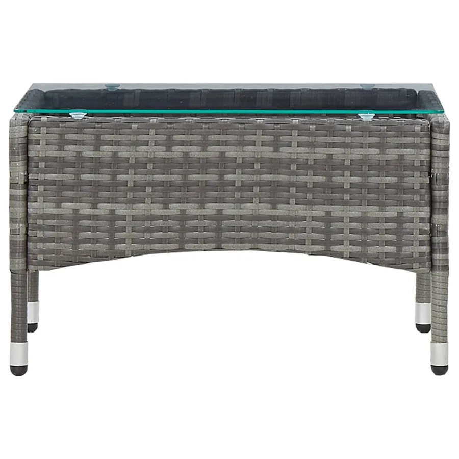 Salon de jardin 4 pcs avec coussins résine tressée gris - 11
