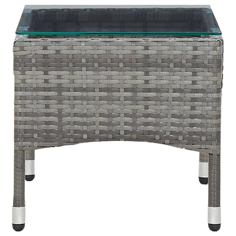 Salon de jardin 4 pcs avec coussins résine tressée gris - 12