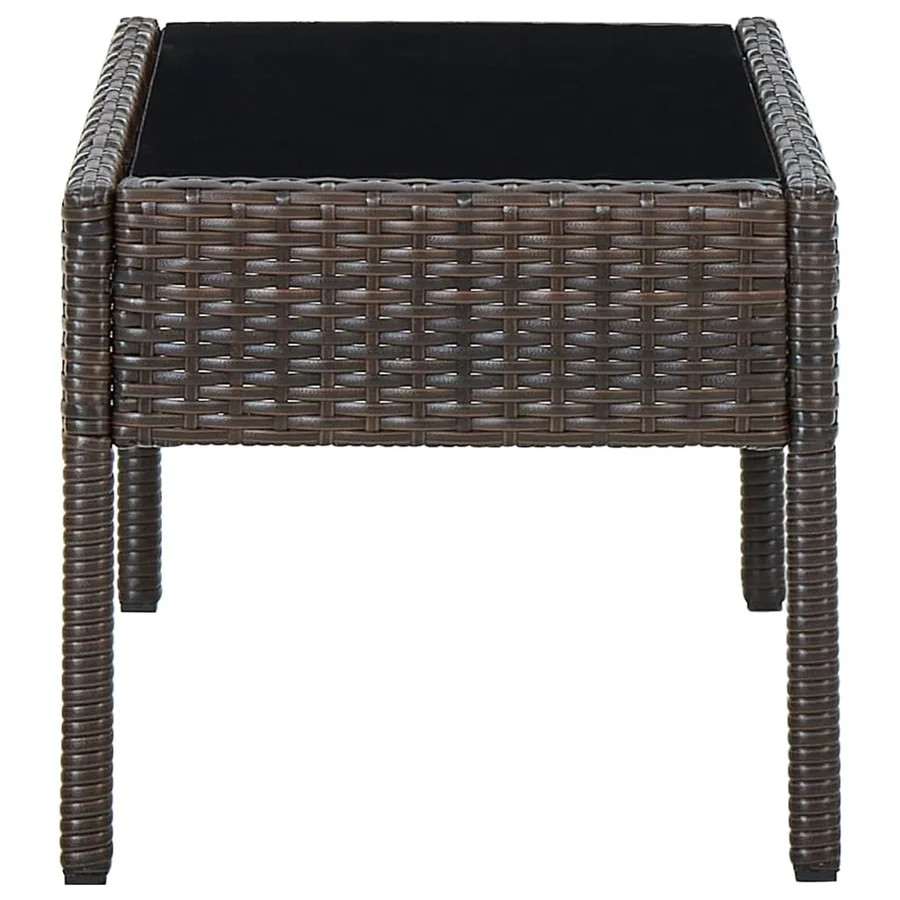 Table de jardin Marron 75x40x37 cm Résine tressée - 3