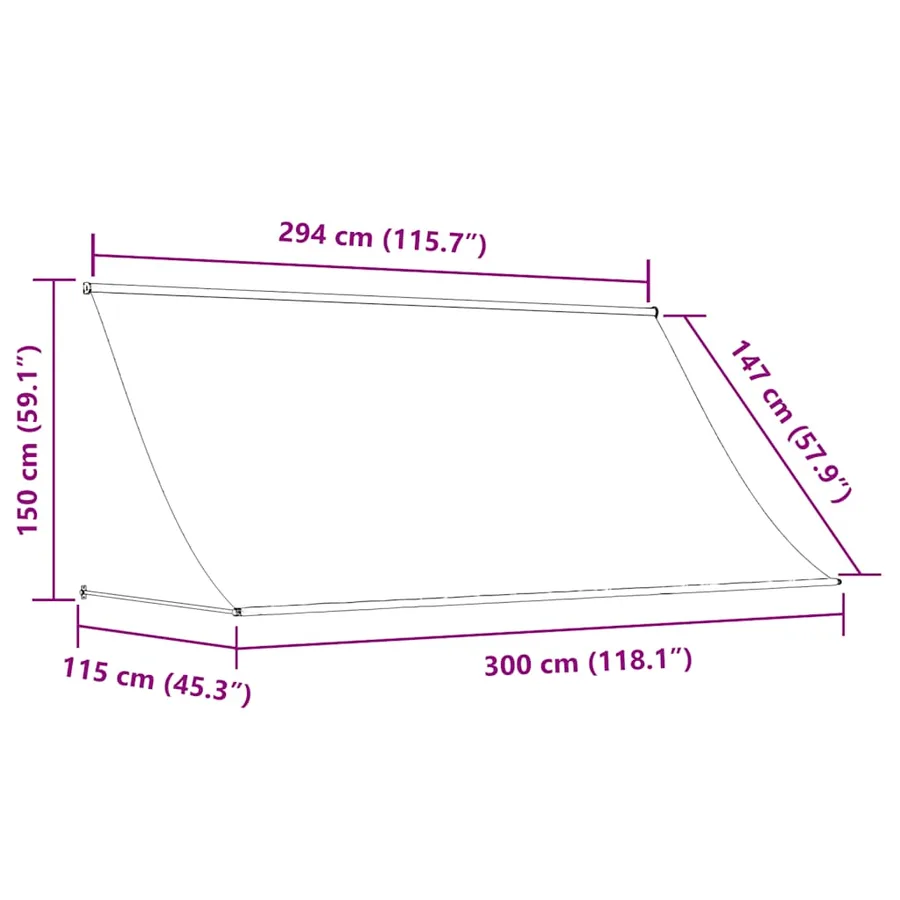 Auvent rétractable 300x150 cm Jaune et blanc - 8