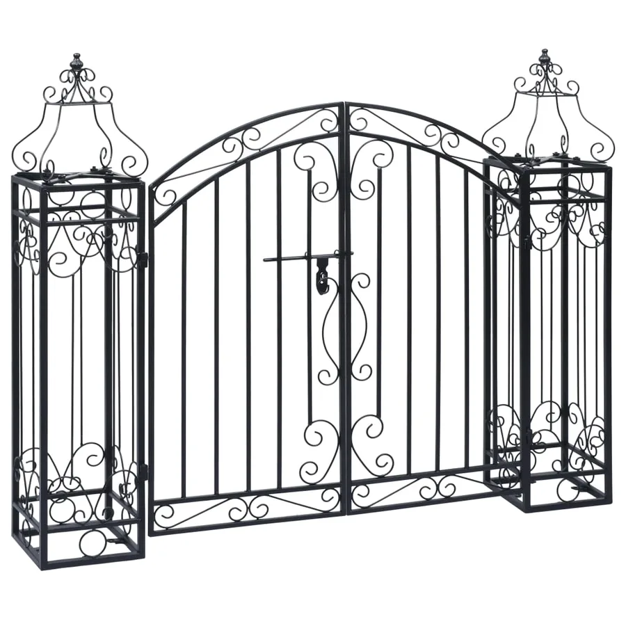 Portillon ornemental de jardin Fer forgé 122x20,5x100 cm - 2