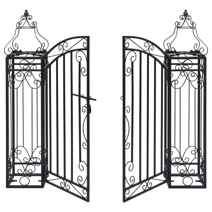 Portillon ornemental de jardin Fer forgé 122x20,5x100 cm - 3