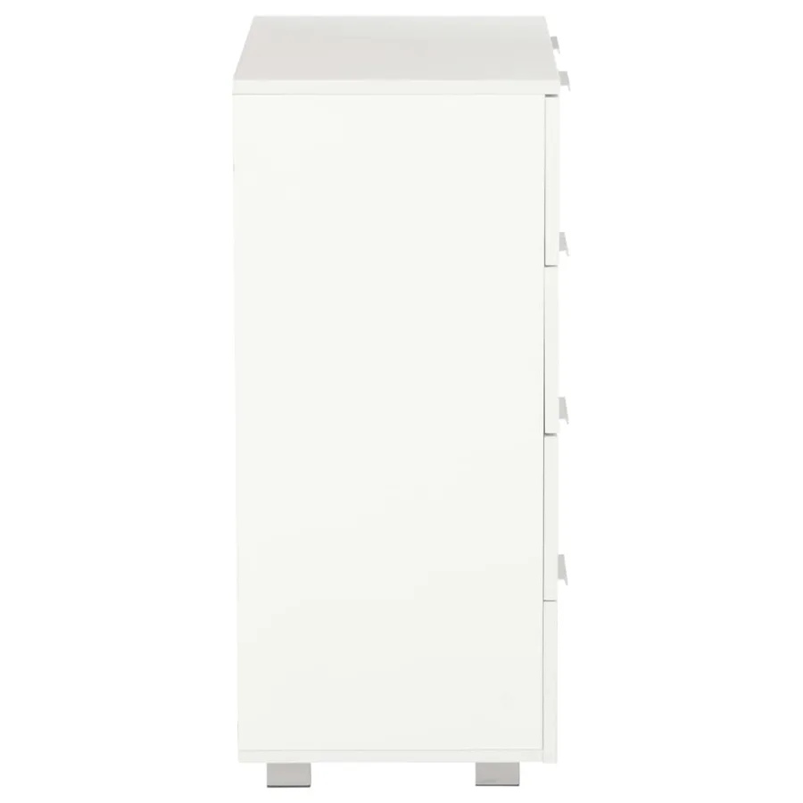 Buffet Blanc brillant 60x35x80 cm Bois d'ingénierie - 4