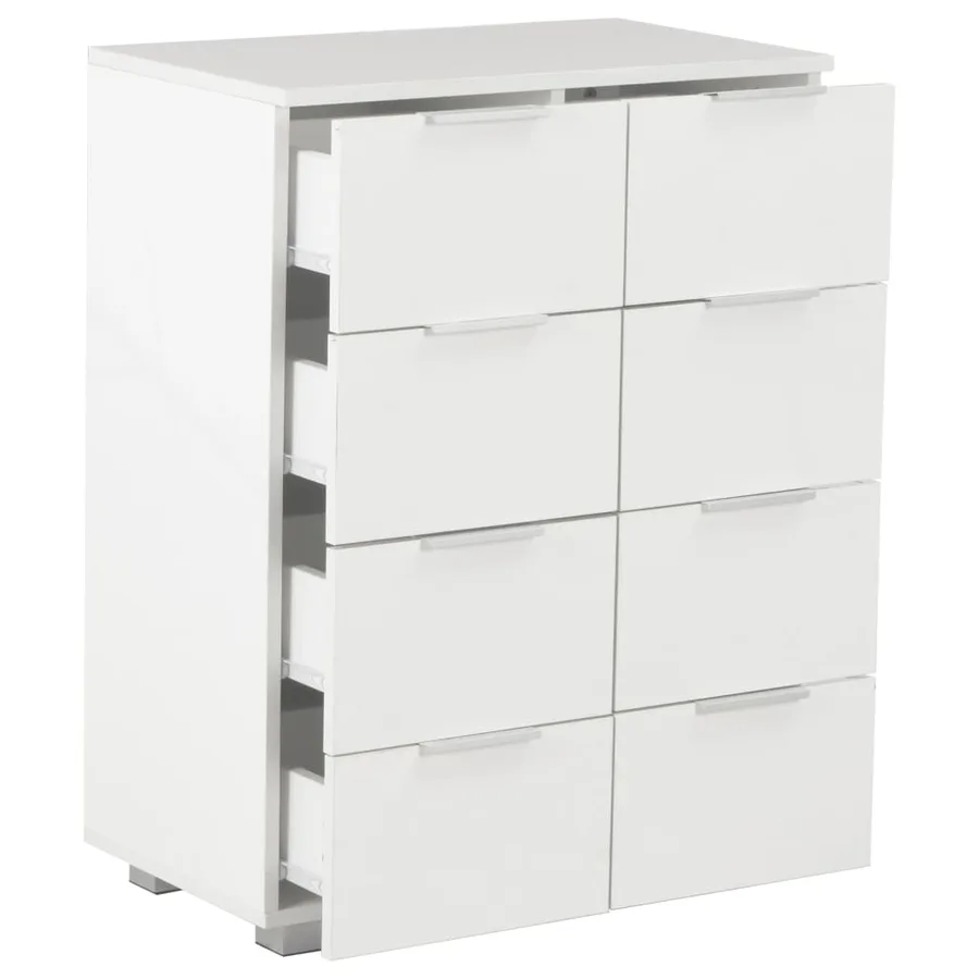 Buffet Blanc brillant 60x35x80 cm Bois d'ingénierie - 6