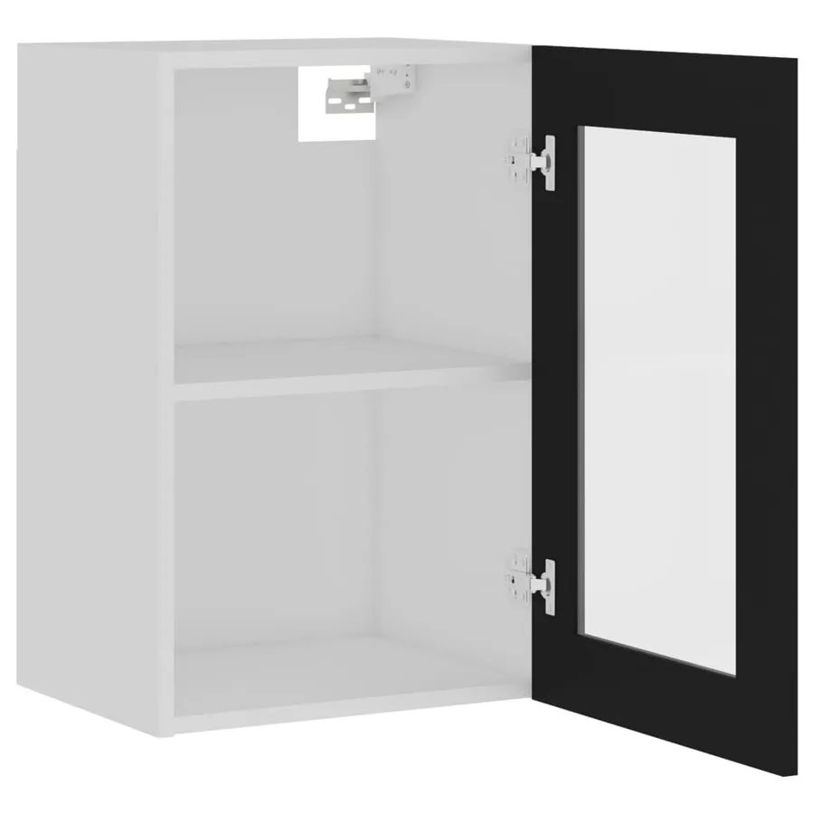 Vitrine suspendue "Lyon" Noir 40 x 31 x 60 cm Bois d'ingénierie - 5
