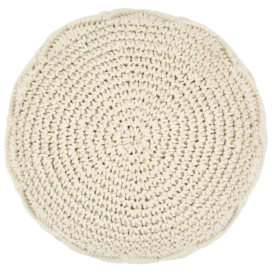 Pouf fait à la main en macramé 45 x 30 cm Coton - 2