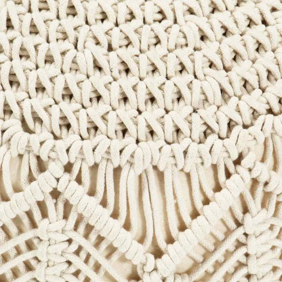Pouf fait à la main en macramé 45 x 30 cm Coton - 3