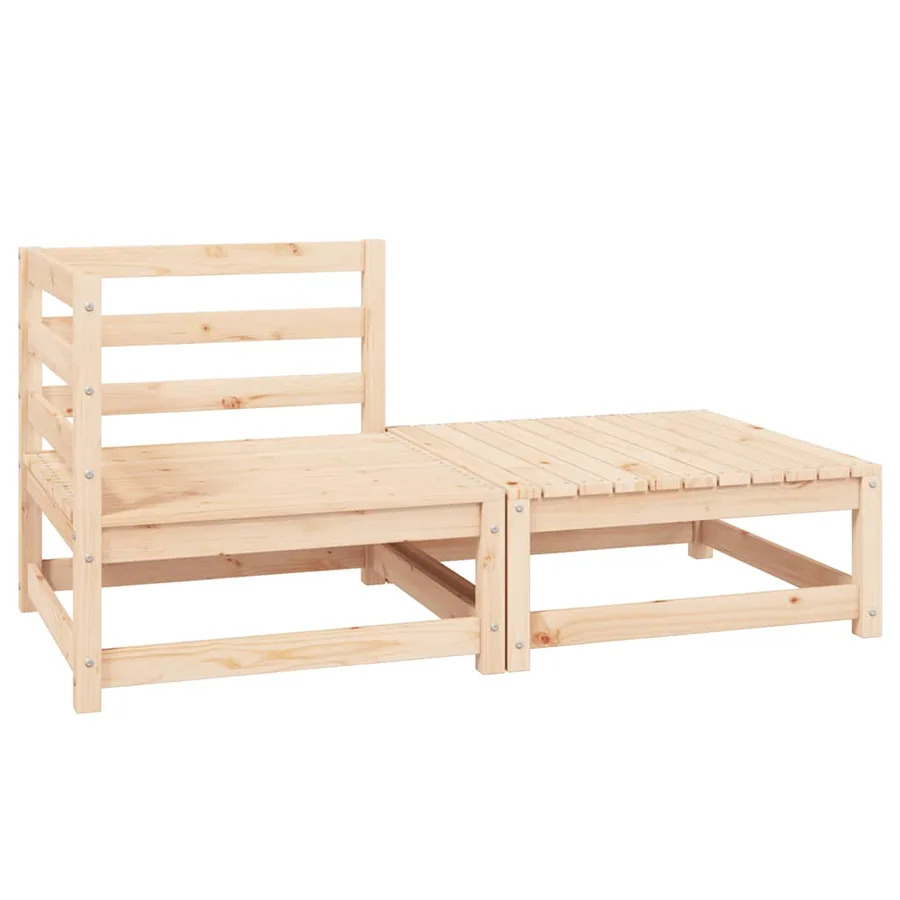Salon de jardin 2 pcs avec coussins Bois de pin massif - 2