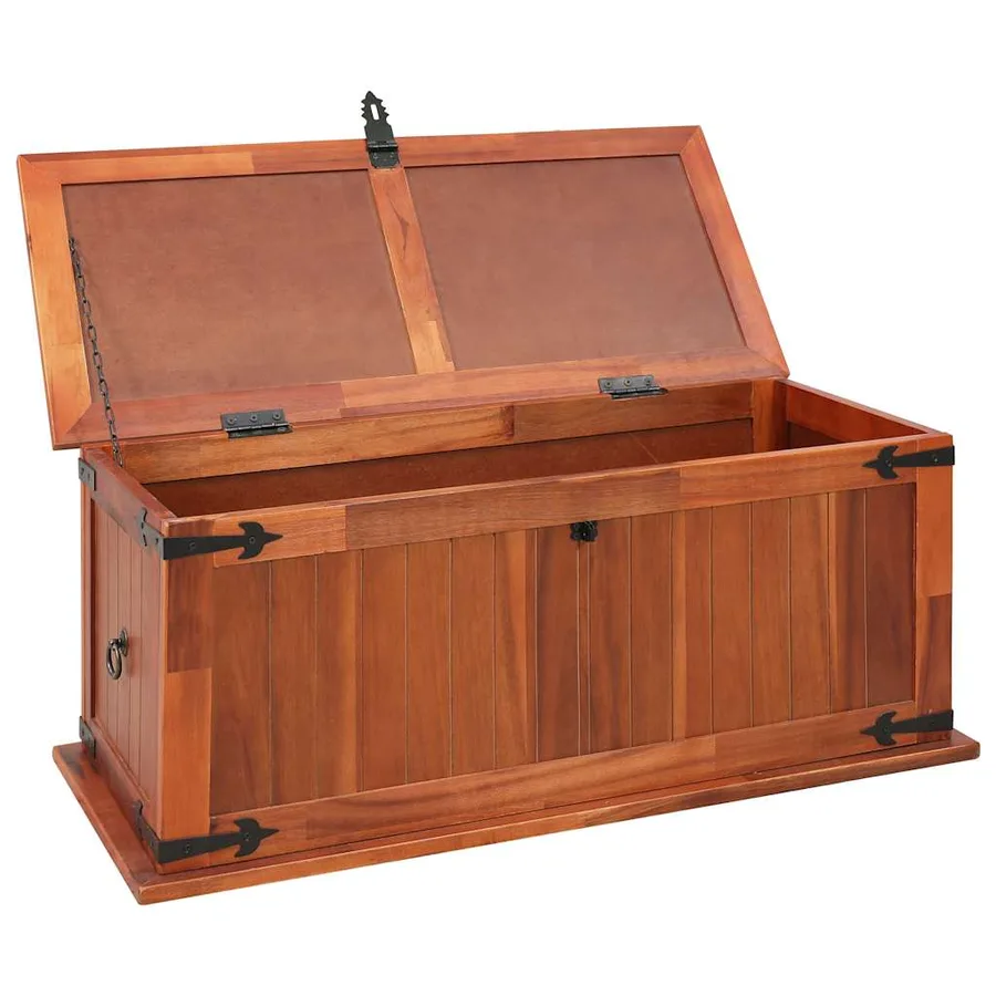 Coffre de rangement 90x45x40 cm Bois d'acacia solide - 5