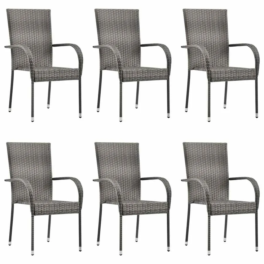 Ensemble à manger de jardin 7 pcs Gris - 5
