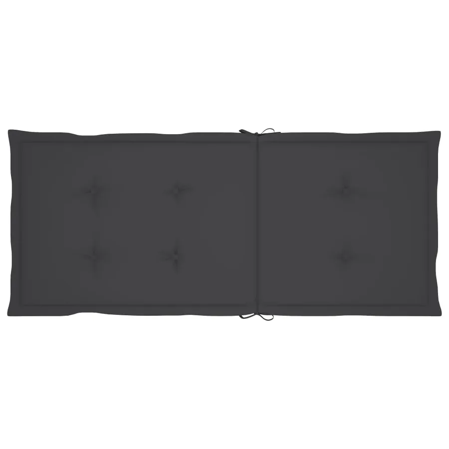 Chaises de jardin lot de 4 avec coussins anthracite Teck solide - 8