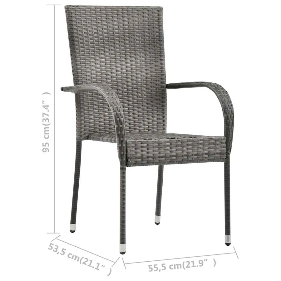 Ensemble à manger de jardin 7 pcs Gris - 10