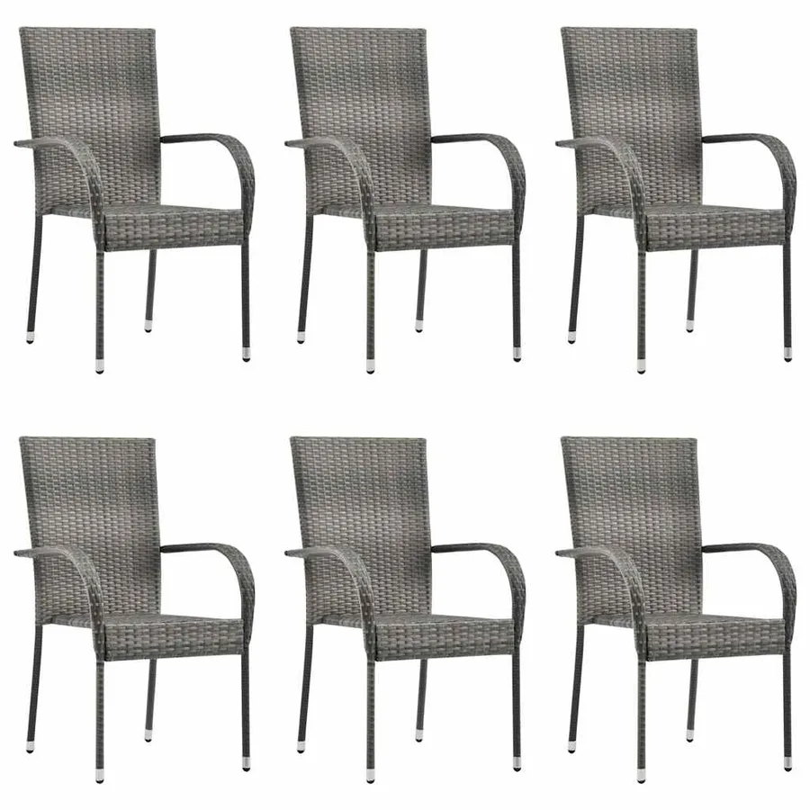 Ensemble à manger de jardin 7 pcs Gris - 5