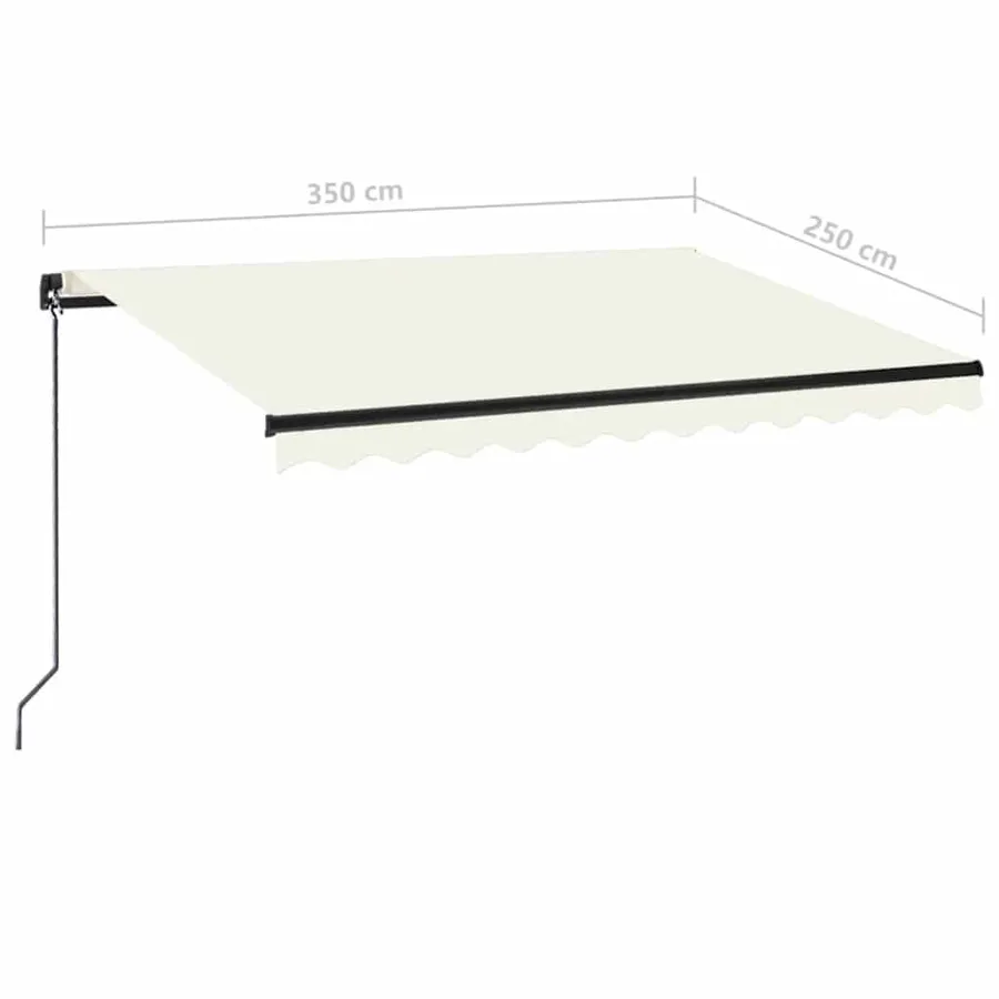 Auvent manuel rétractable 350x250 cm Crème - 7
