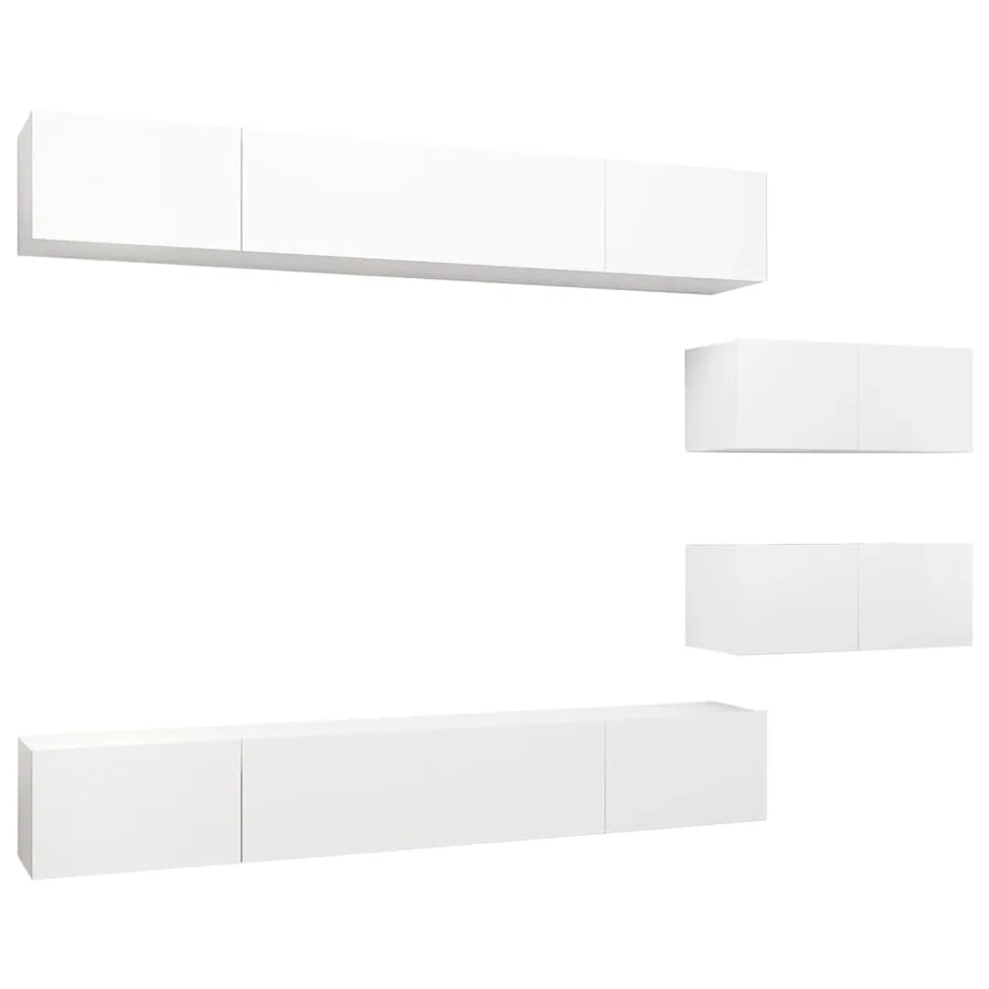 Ensemble de meubles TV 6 pcs Blanc Bois d'ingénierie - 2