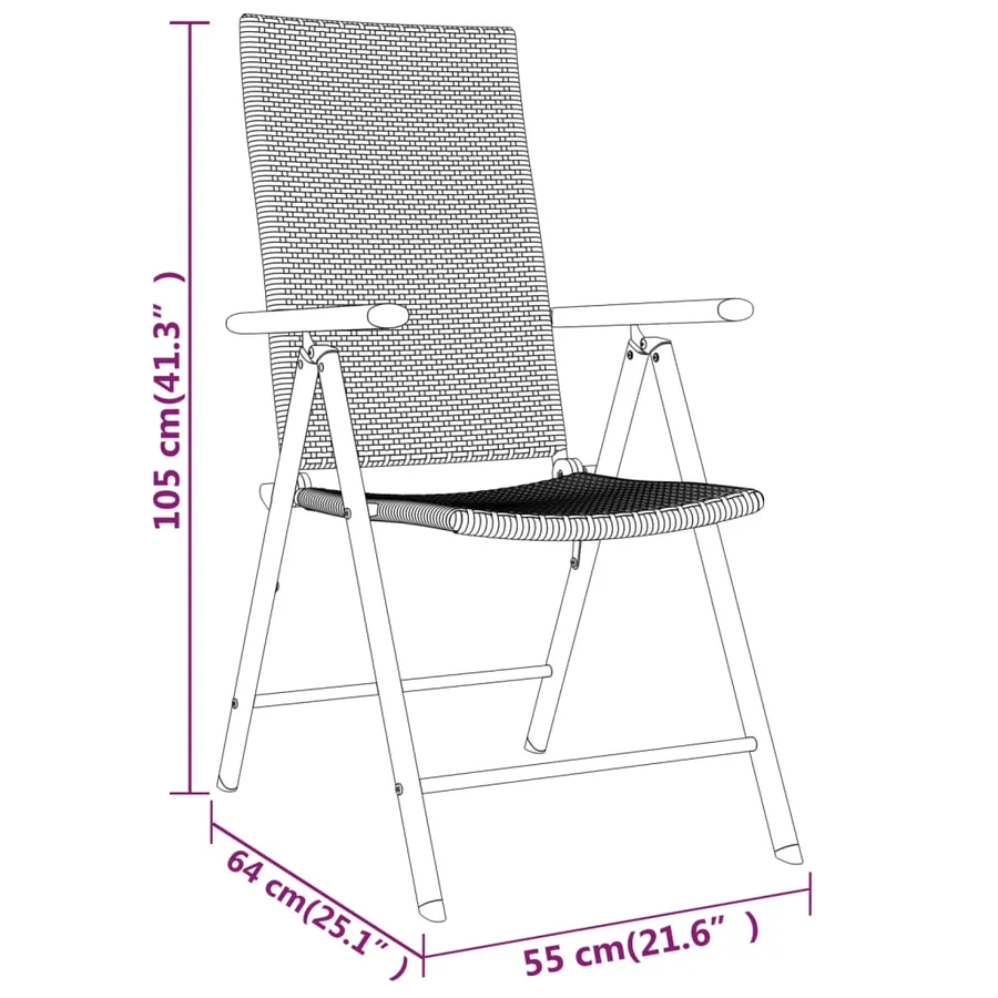 Ensemble à manger de jardin 5 pcs Noir - 7