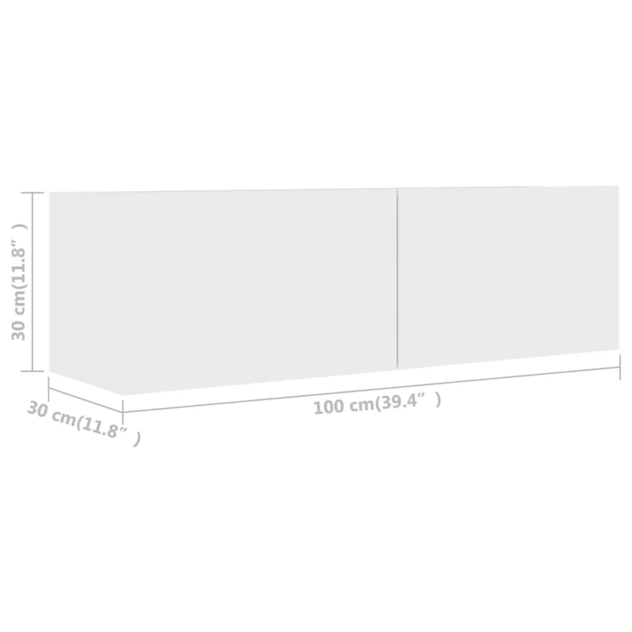 Ensemble de meubles TV 2 pcs Blanc Bois d'ingénierie - 7