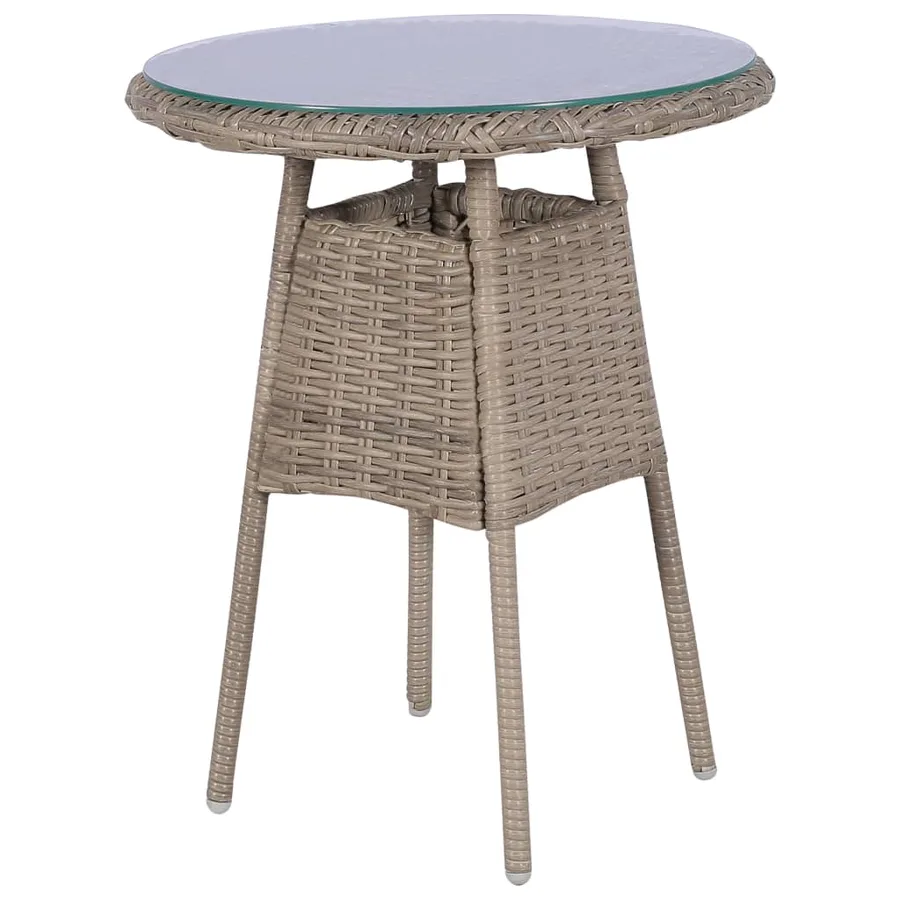 Ensemble de bistro 3 pcs avec coussins Résine tressée Marron - 3