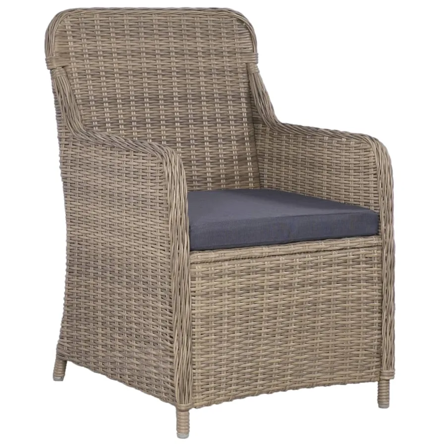Ensemble de bistro 3 pcs avec coussins Résine tressée Marron - 6