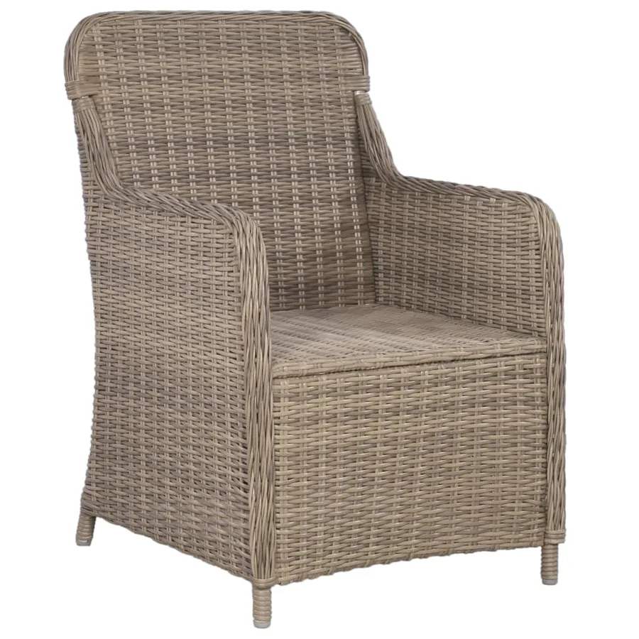 Ensemble de bistro 3 pcs avec coussins Résine tressée Marron - 7