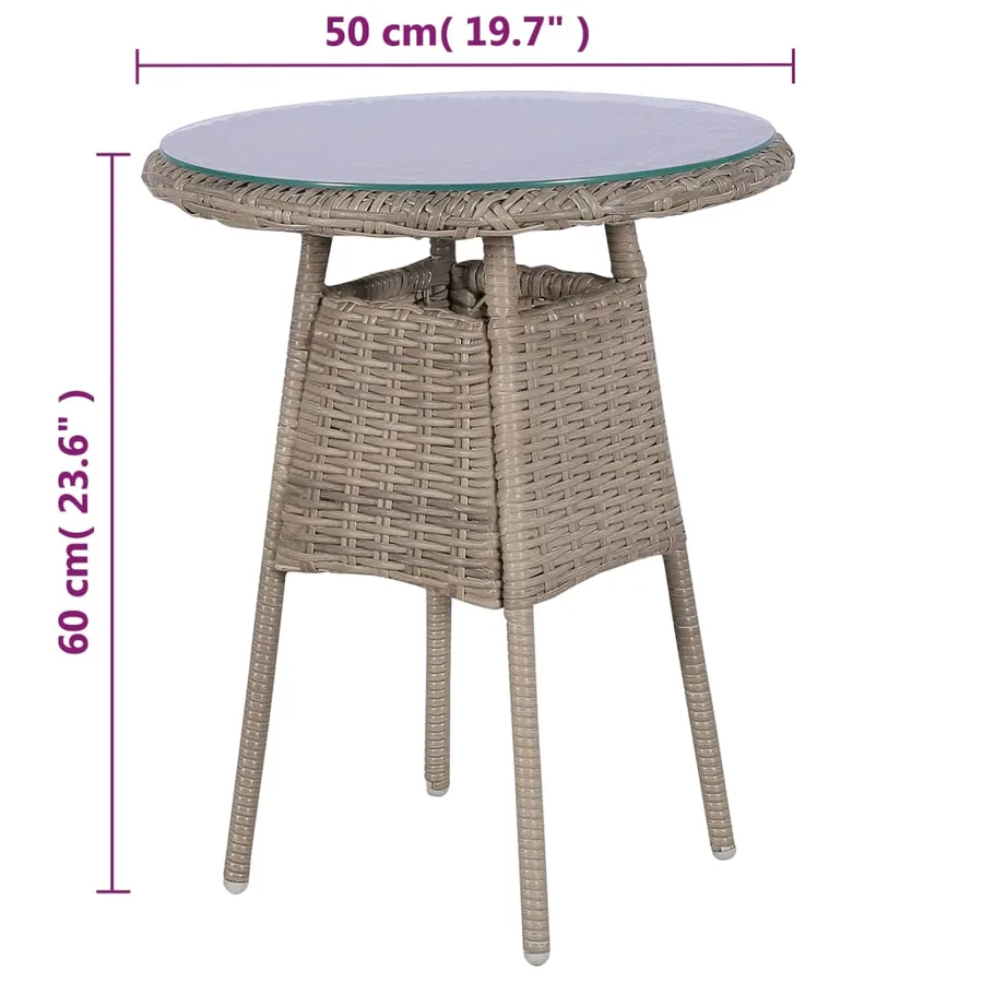 Ensemble de bistro 3 pcs avec coussins Résine tressée Marron - 9