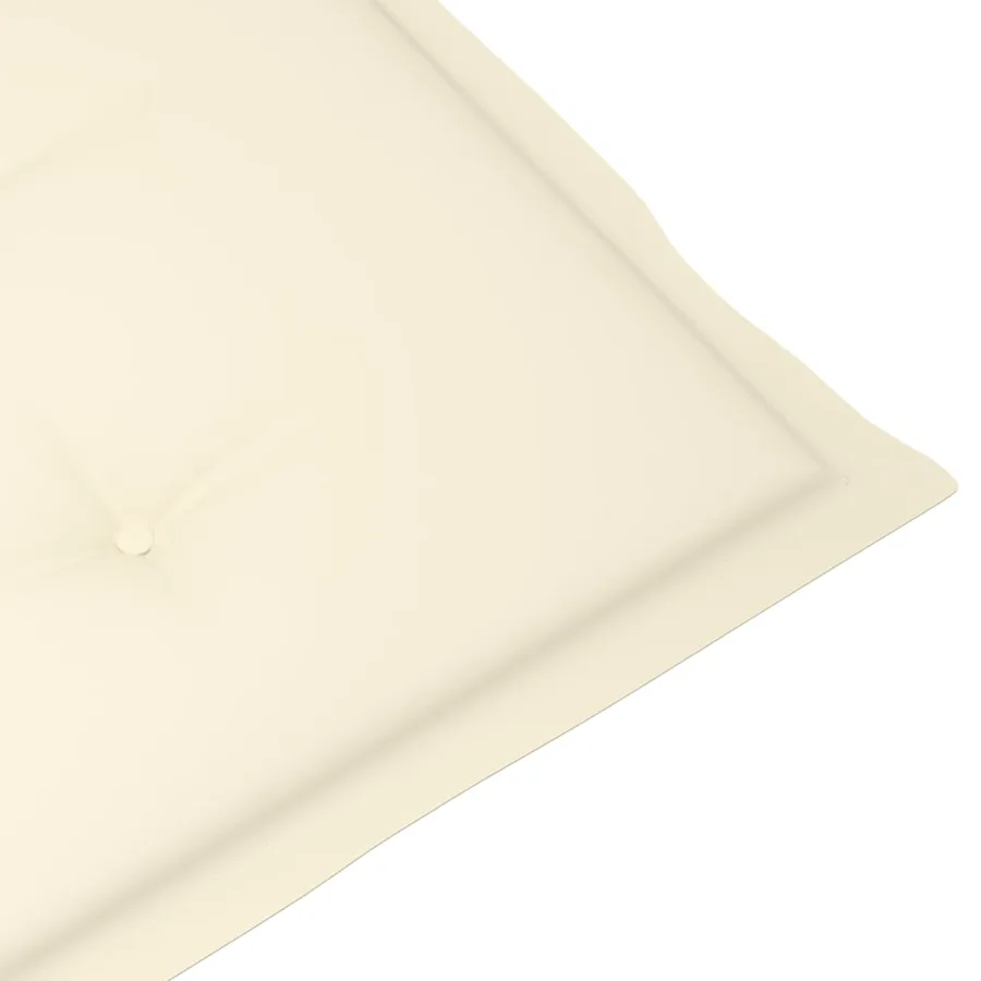Chaises de jardin lot de 4 avec coussins crème Bois teck solide - 9