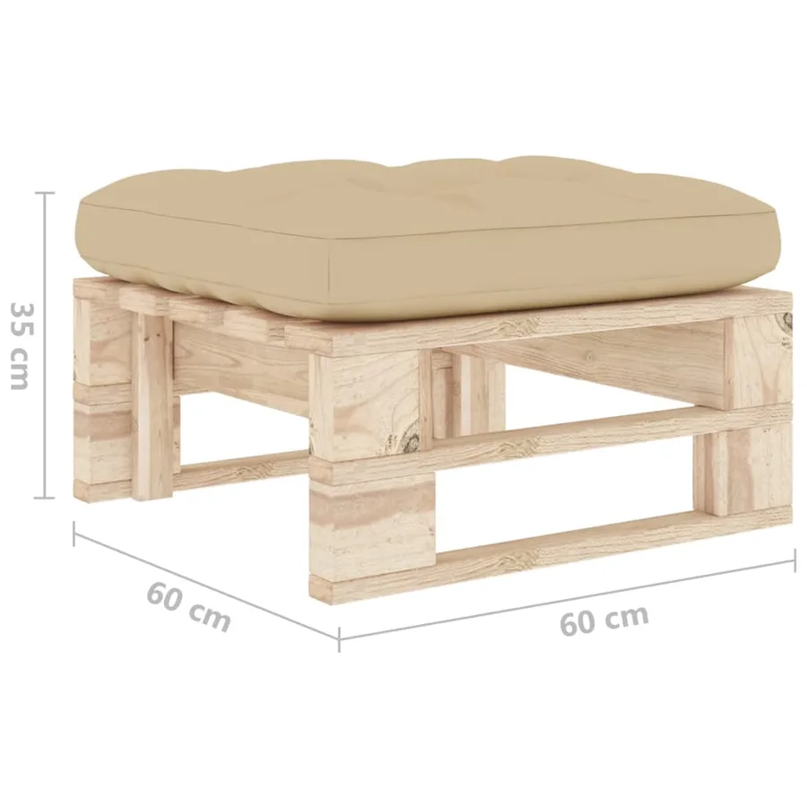 Pouf palette de jardin bois de pin imprégné - 5
